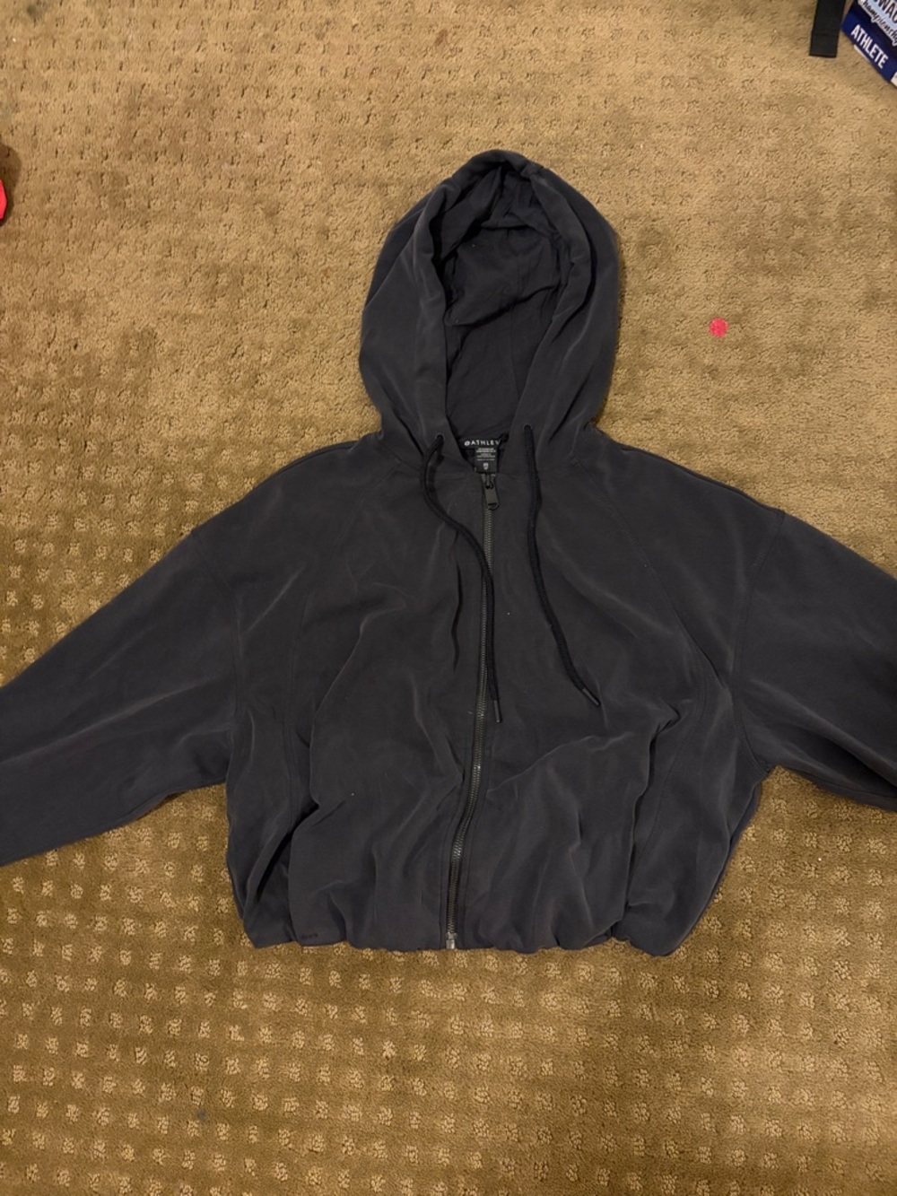 Athleta Black Zip Hoodie with Front Zipper